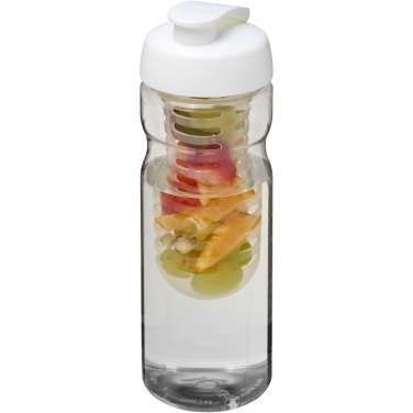 Logotrade profilprodukter bild: H2O Active® Base 650 ml sportflaska med uppfällbart lock och fruktbehållare