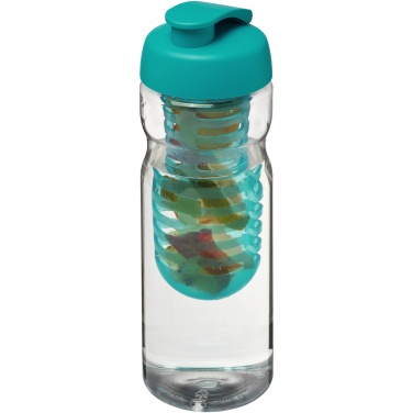 Logotrade reklamprodukter bild: H2O Active® Base 650 ml sportflaska med uppfällbart lock och fruktbehållare