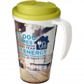 Brite-Americano® Grande 350 ml mugg med spillsäkert lock, Vit / Lime