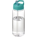 H2O Active® Octave Tritan™ 600 ml sportflaska med piplock, Transparent klar / Aquablå