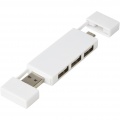 Mulan dubbel USB 2.0-hubb, Vit