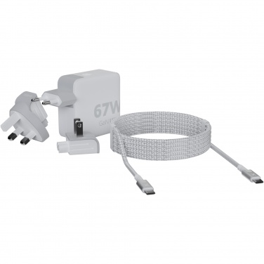 Logotrade profilprodukter bild: Xtorm XVC2067 GaN Ultra 67 W reseladdare med 100 W USB-C PD-kabel