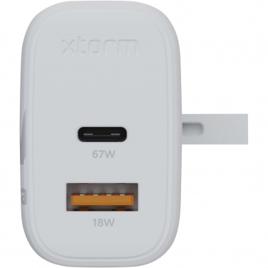 Logotrade profilprodukter bild: Xtorm XEC067G GaN² Ultra 67 W väggladdare – kontakt för Storbritannien