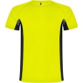 Shanghai kortärmad sport-T-shirt för barn, Fluor Gul / Solid svart