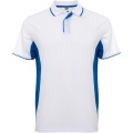 Montmelo kortärmad unisex sportpolo, Vit / Kungsblå