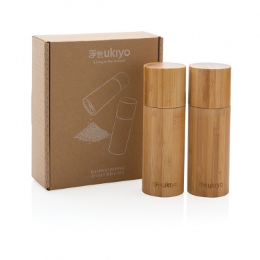 Logotrade reklamprodukter bild: Ukiyo bambu salt & peppar set