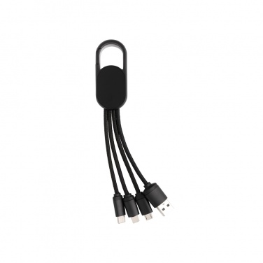 Logotrade kampanjprodukter bild: 4-i-1 kabel med karbinclip