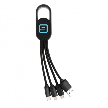 Logotrade profilprodukter bild: 4-i-1 kabel med karbinclip