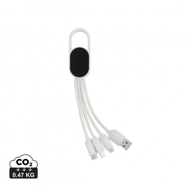 Logotrade kampanjprodukter bild: 4-i-1 kabel med karbinclip