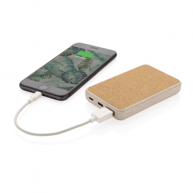 Logotrade profilreklam bild: Kork och vete 5.000 mAh fickpowerbank