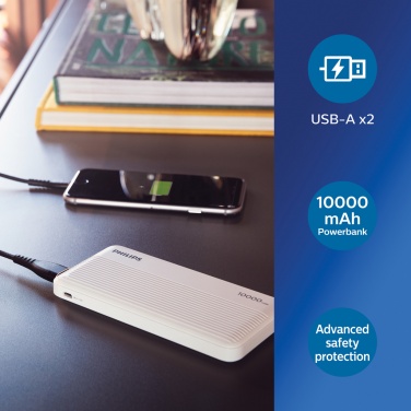 Logotrade reklamprodukter bild: Philips 10.000 mAh powerbank