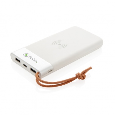 Logotrade presentreklam bild: Aria 8.000 mAh 5W powerbank med trådlös laddning