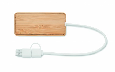 : USB-hubb med 3 portar i bambu