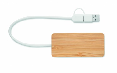 Logotrade profilreklam bild: USB-hubb med 3 portar i bambu