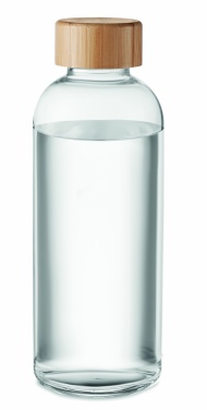 Logotrade reklamprodukter bild: Glasflaska med bambulock 650ml