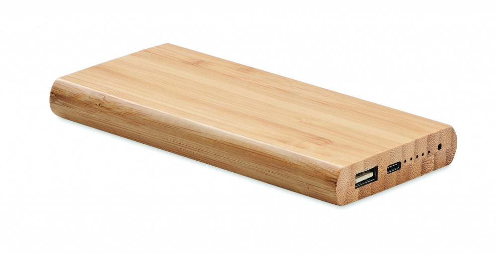 Logotrade kampanjprodukter bild: 6000 mAh Powerbank i bambu