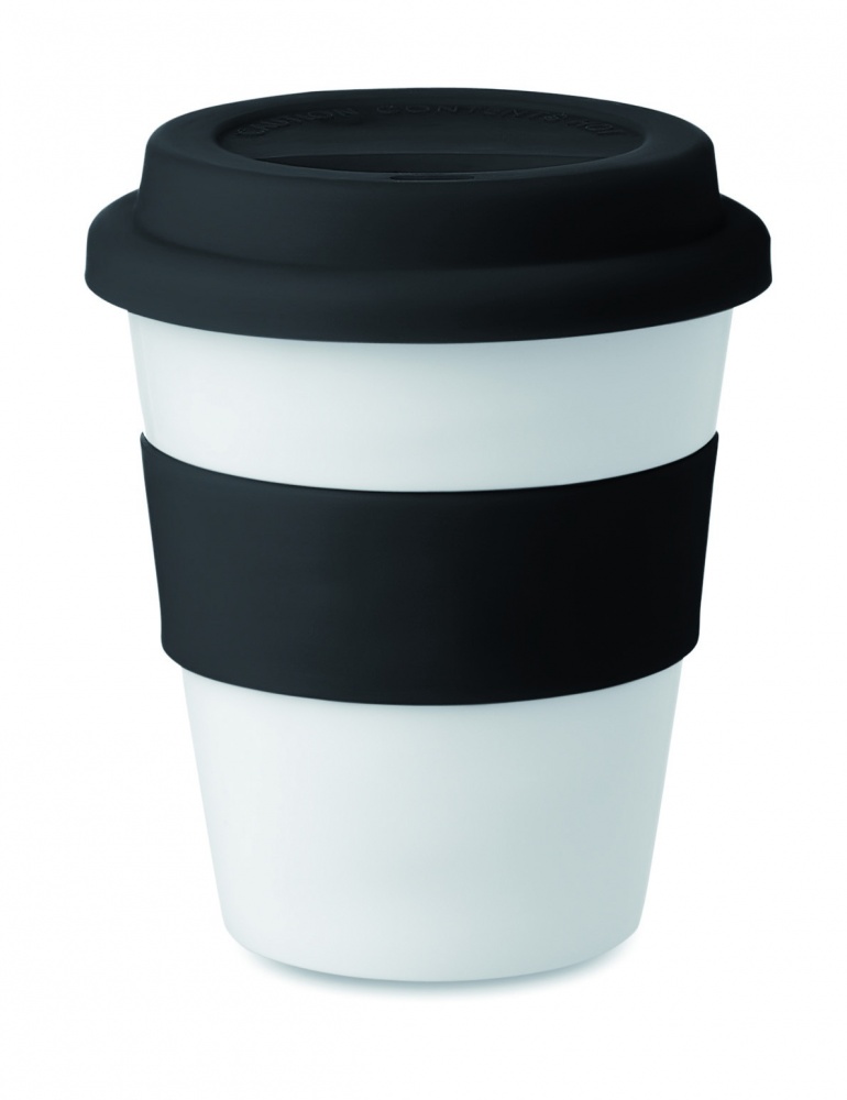 Logotrade profilreklam bild: Take away mugg PP silikon lock