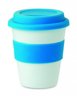 Logotrade kampanjprodukter bild: Take away mugg PP silikon lock