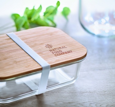 Logotrade kampanjprodukter bild: Lunchbox i glas/bambu