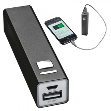 Logotrade reklamprodukter bild: Powerbank i metall PORT HOPE 2200mAh