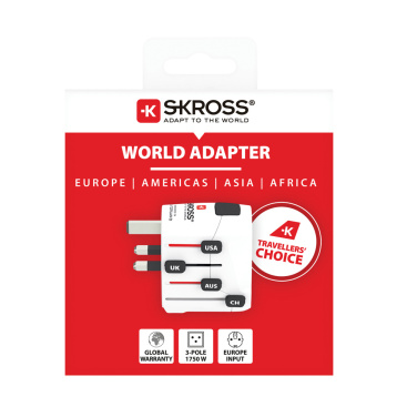 Logotrade presentreklam bild: SKROSS Pro 3-polig världsreseadapter