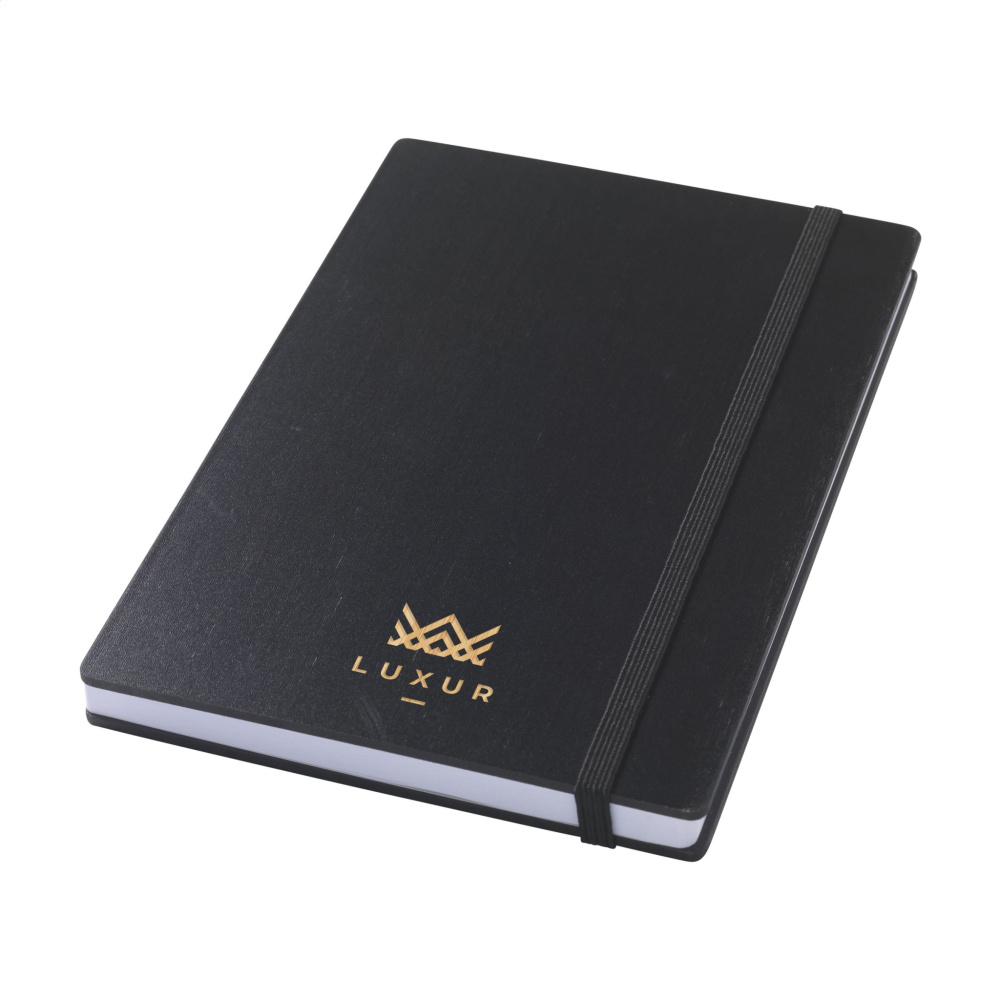 Logotrade reklamprodukter bild: Bambu Journal Naken Spine Paper Notebook Svart A5