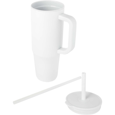 Logotrade profilreklam bild: Brady 900 ml RCS-certifierad isolerad mugg med silikonsugrör