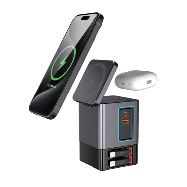 Logotrade reklamprodukter bild: Urban Vitamin Sacramento 105WGAN laddare med utdragbara kabl